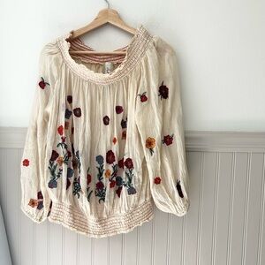 Aratta Silent Journey Small Floral Boho Embroidered Women's Blouse